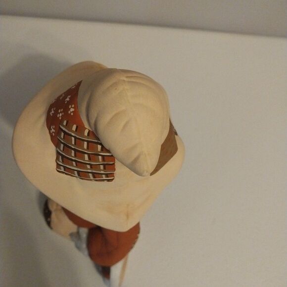 Vintage Ceramic Scarecrow Figurine Handmade Hand Painted Large Fall Harvest Cute - Picture 7 of 14